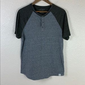 Lucky Brand men’s gray baseball button Henley